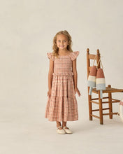 Load image into Gallery viewer, Tiered Midi Skirt | Poppy Gingham
