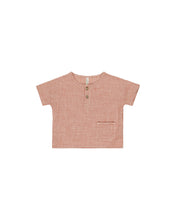 Load image into Gallery viewer, Woven Henley Tee | Poppy Gingham
