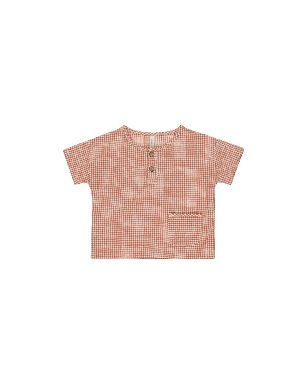 Woven Henley Tee | Poppy Gingham