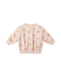 Relaxed Fleece Sweatshirt | Red Bows