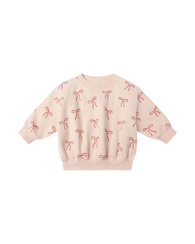 Relaxed Fleece Sweatshirt | Red Bows