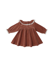 Load image into Gallery viewer, Velour Baby Dress | Cranberry
