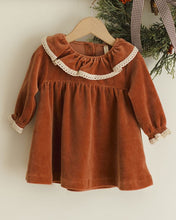 Load image into Gallery viewer, Velour Baby Dress | Cranberry
