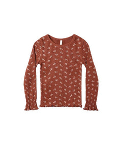 Ribbed Long Sleeve Top | Ruby Ditsy