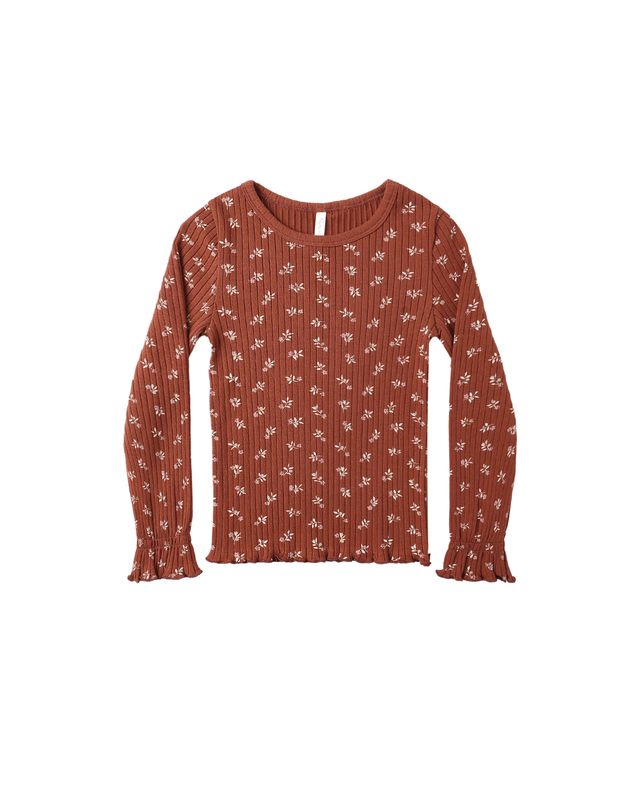 Ribbed Long Sleeve Top | Ruby Ditsy