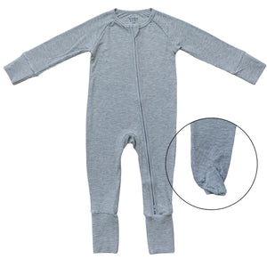 Ribbed Bamboo Sleeper | Heather Grey