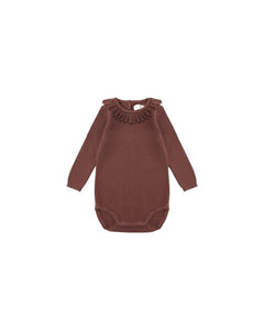 Ruffle Collar Bodysuit | Burgundy
