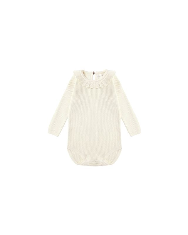 Ruffle Collar Bodysuit | Natural