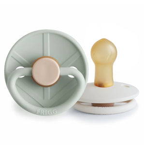 FRIGG Little Viking Natural Rubber Pacifier (2 Pack) | Sage/Cream