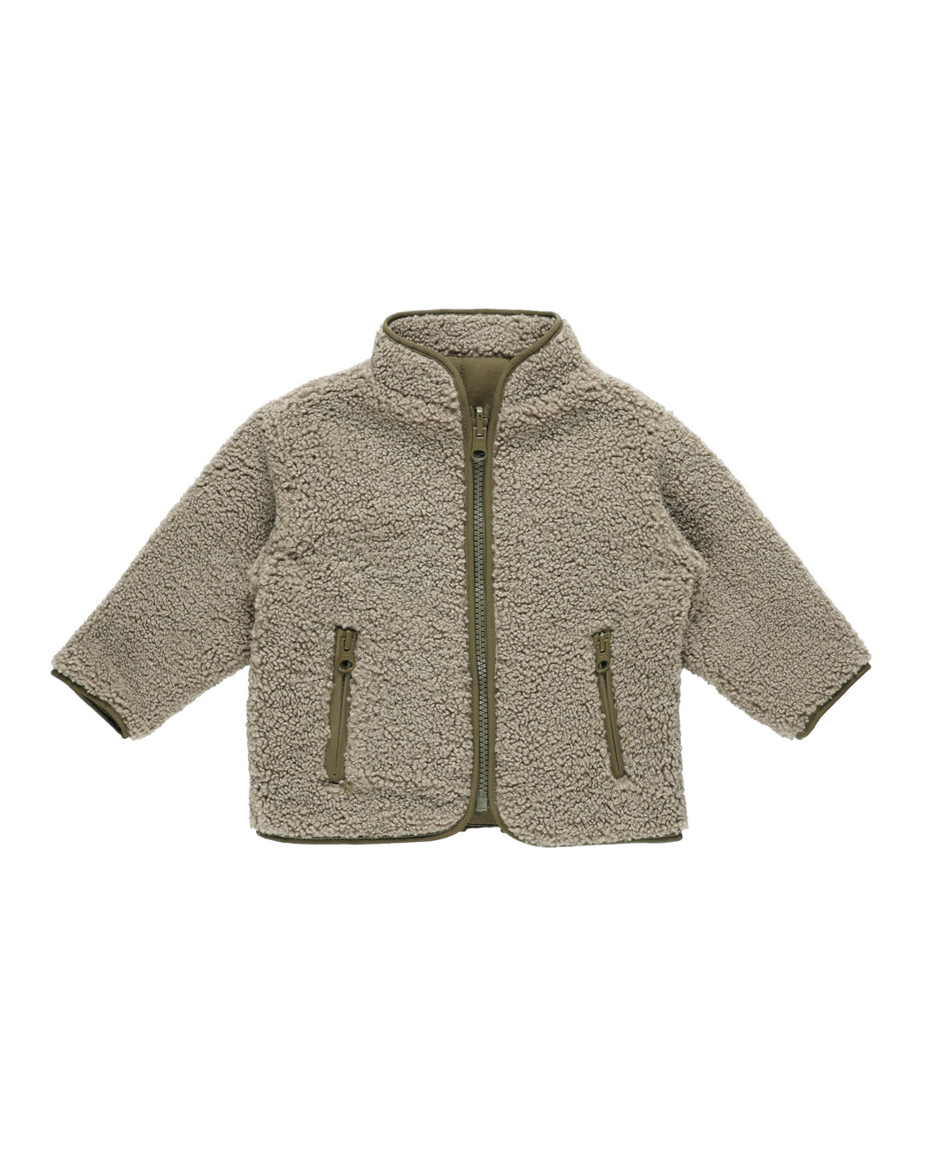 Shearling Zip Jacket | Olive