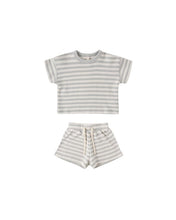 Load image into Gallery viewer, Waffle Tee + Short Set | Sky Stripe

