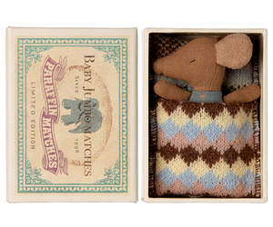 Sleepy Wakey Baby Mouse in Match Box | Blue