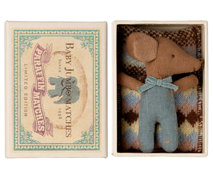 Sleepy Wakey Baby Mouse in Match Box | Blue