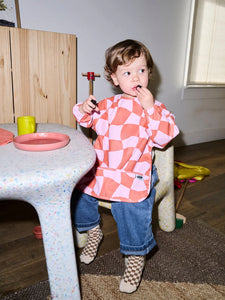 Smock Bib | Pink Checkers