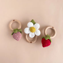 Load image into Gallery viewer, Crochet Rattle | Pink Strawberry
