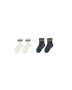 Stripe Sock Set | Ivory + Navy