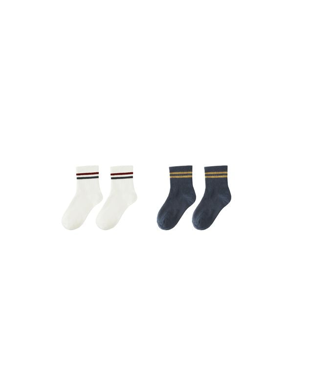 Stripe Sock Set | Ivory + Navy