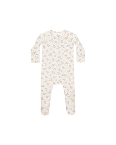 Bamboo Zip Footie | Strawberries