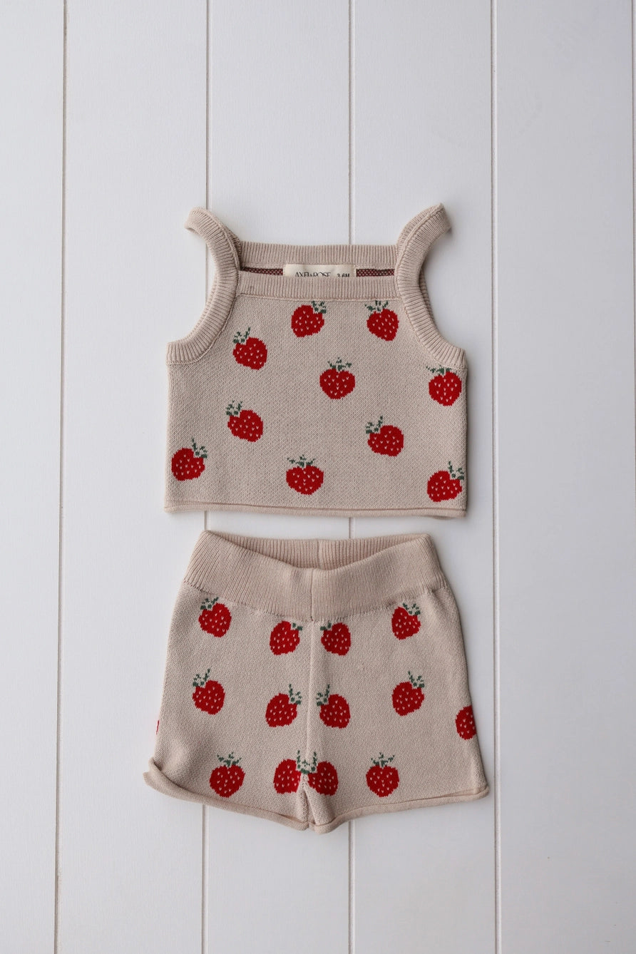 Two-Piece Set | Spring Strawberry Knit