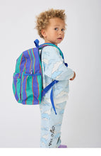 Load image into Gallery viewer, Cool Kid Backpack | Navy &amp; Green Stripe
