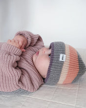 Load image into Gallery viewer, Chunky Beanie | Ash Rose Stripe
