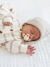 Load image into Gallery viewer, Newborn Knit Long Sleeve Onesie | Tan Stripe
