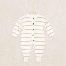Load image into Gallery viewer, Newborn Knit Long Sleeve Onesie | Tan Stripe

