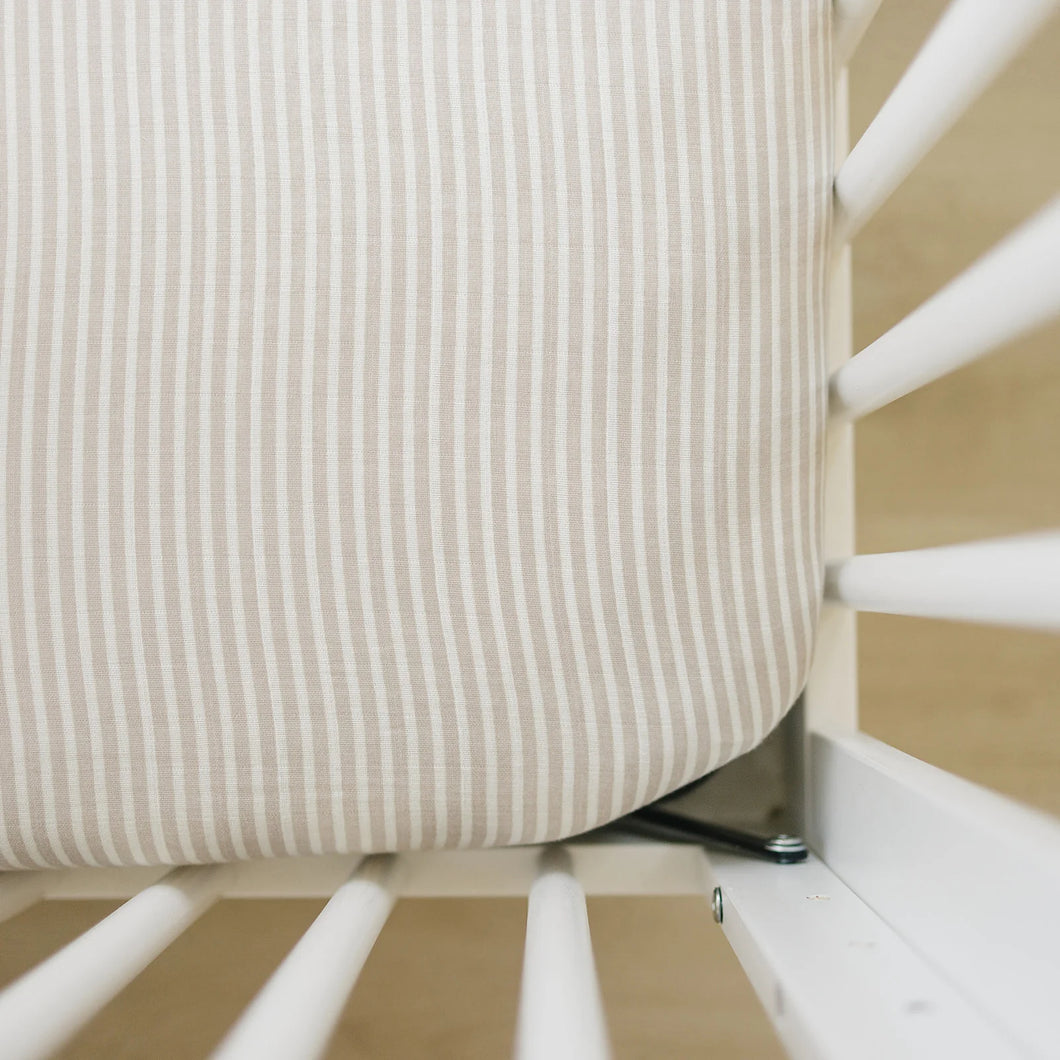 Crib Sheet | Taupe Stripe