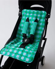 Load image into Gallery viewer, Stroller Party Stroller Liner + Strap Covers  | Teal Gingham
