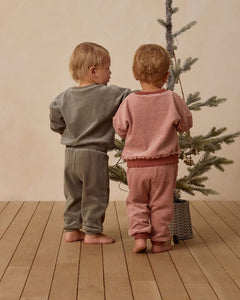 Velour Relaxed Sweatshirt | Candy Stripe
