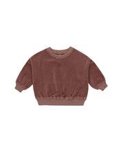 Load image into Gallery viewer, Velour Relaxed Sweatshirt | Cranberry
