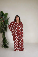Load image into Gallery viewer, Women's Button Up Lounge Set | Vintage Santa
