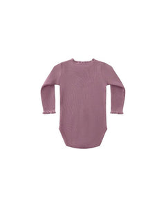 Waffle Long Sleeve Bodysuit | Mulberry