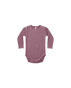 Waffle Long Sleeve Bodysuit | Mulberry