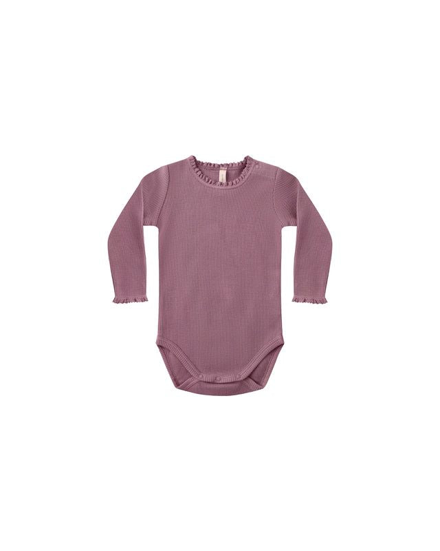 Waffle Long Sleeve Bodysuit | Mulberry
