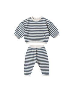 Waffle Slouch Set | Ocean Stripe