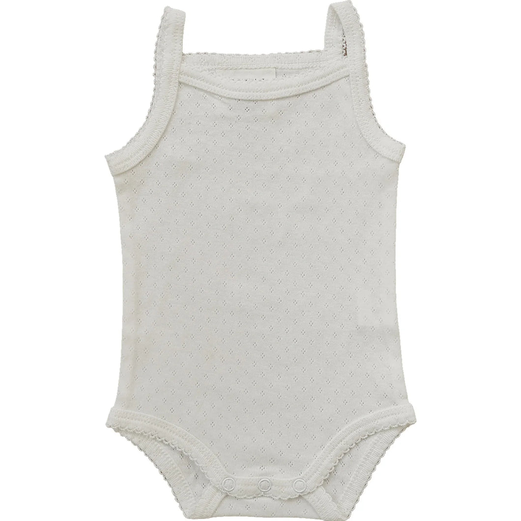 White Pointelle Tank Bodysuit