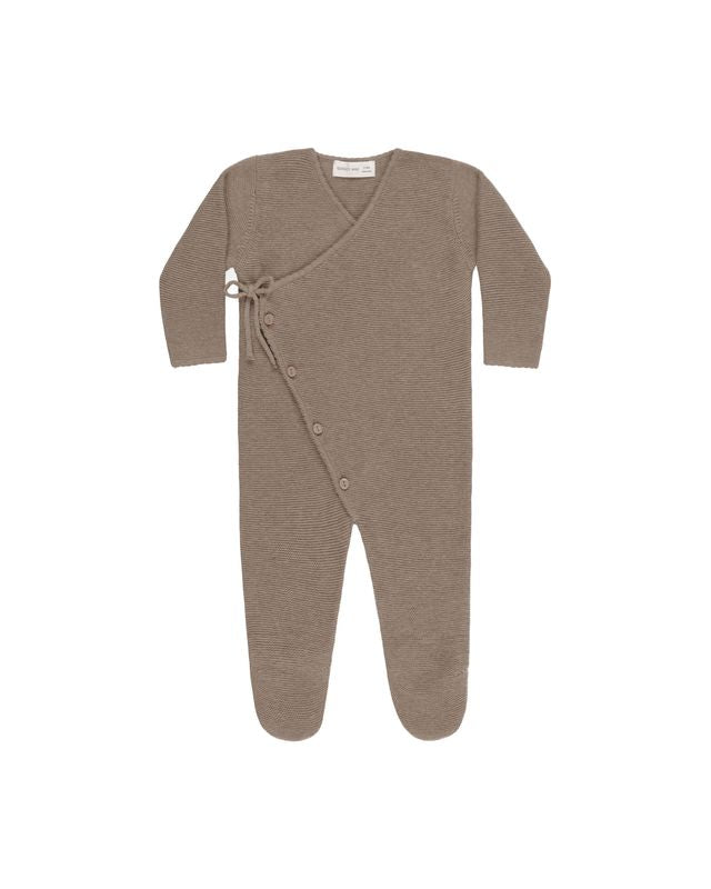 Wrap Knit Footie | Heathered Mocha