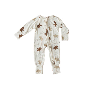 Bamboo Zip Romper | Gingerbread