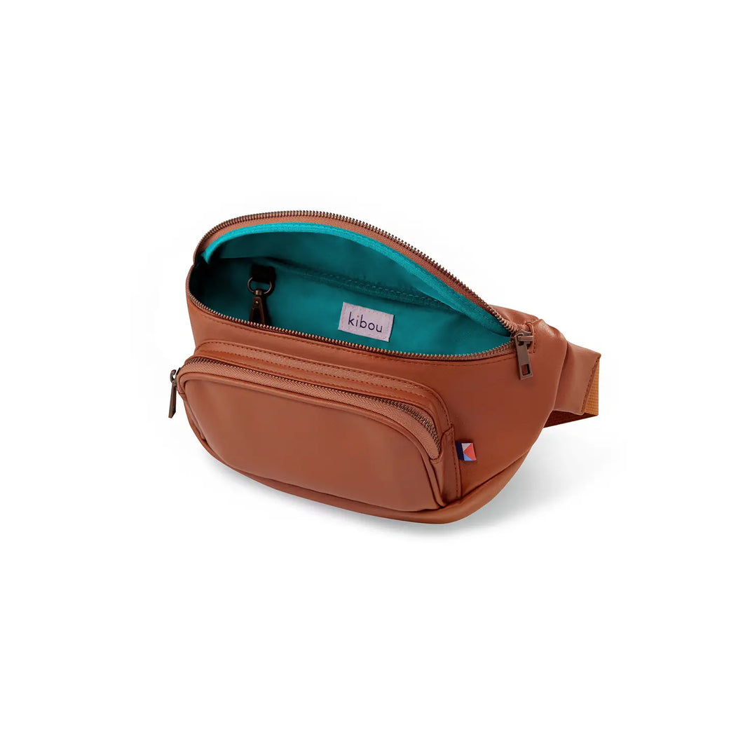 Vegan Leather Diaper Belt Bag | Brown