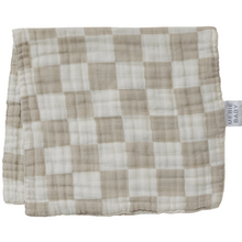 Load image into Gallery viewer, Burp Cloth | Taupe Checkered
