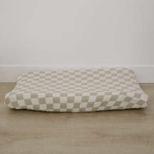 Changing Pad Cover | Taupe Checkered