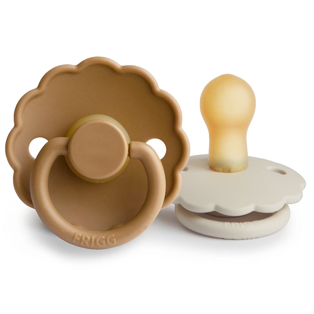 FRIGG Daisy Natural Rubber Pacifier (2 Pack) | Cappuccino/Cream