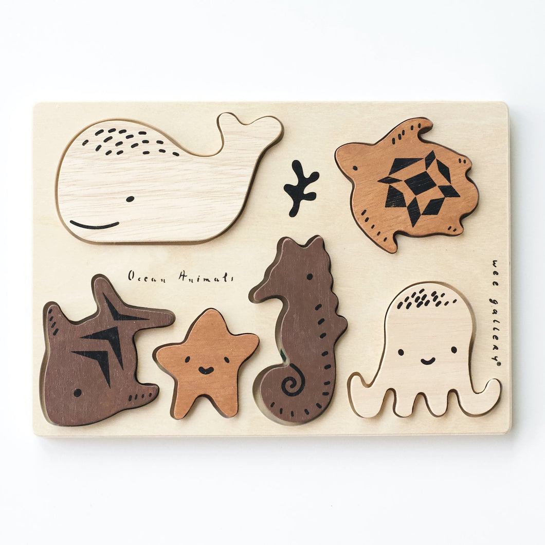 Wood Tray Puzzle | Ocean Animals