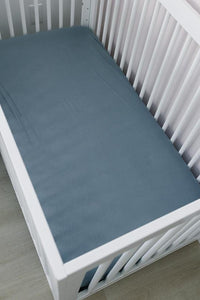 Stretch Crib Sheet | Dusty Blue