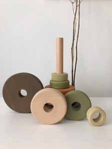 Wood Ring Stacker | Olive